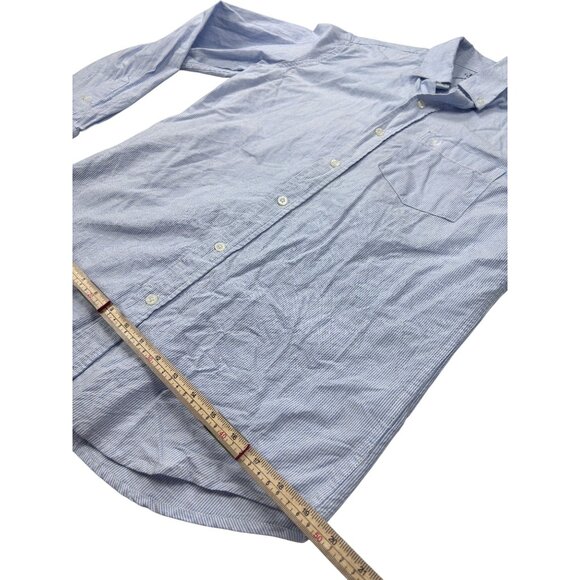 Chaps Coastland Wash Oxford Womens Blue Striped Button-Down Shirt Size S 100% Co - Picture 10 of 11